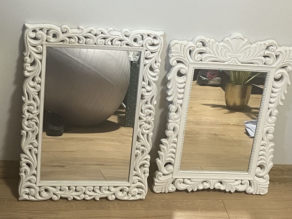 Lustro białe Vintage
