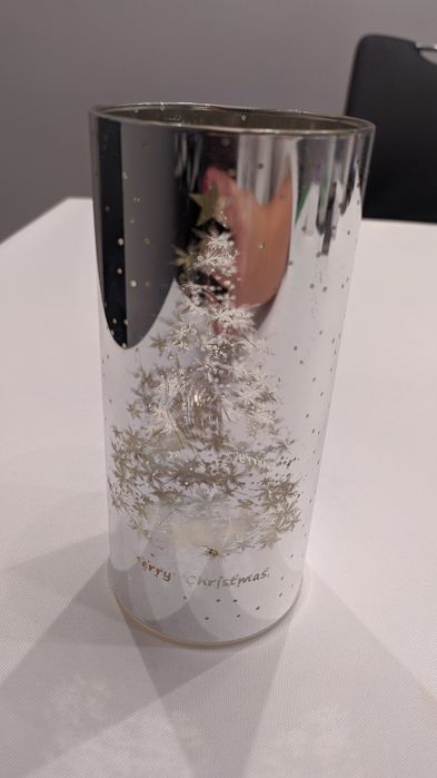 Srebrna lampka dekoracyjna LED nowa choinka