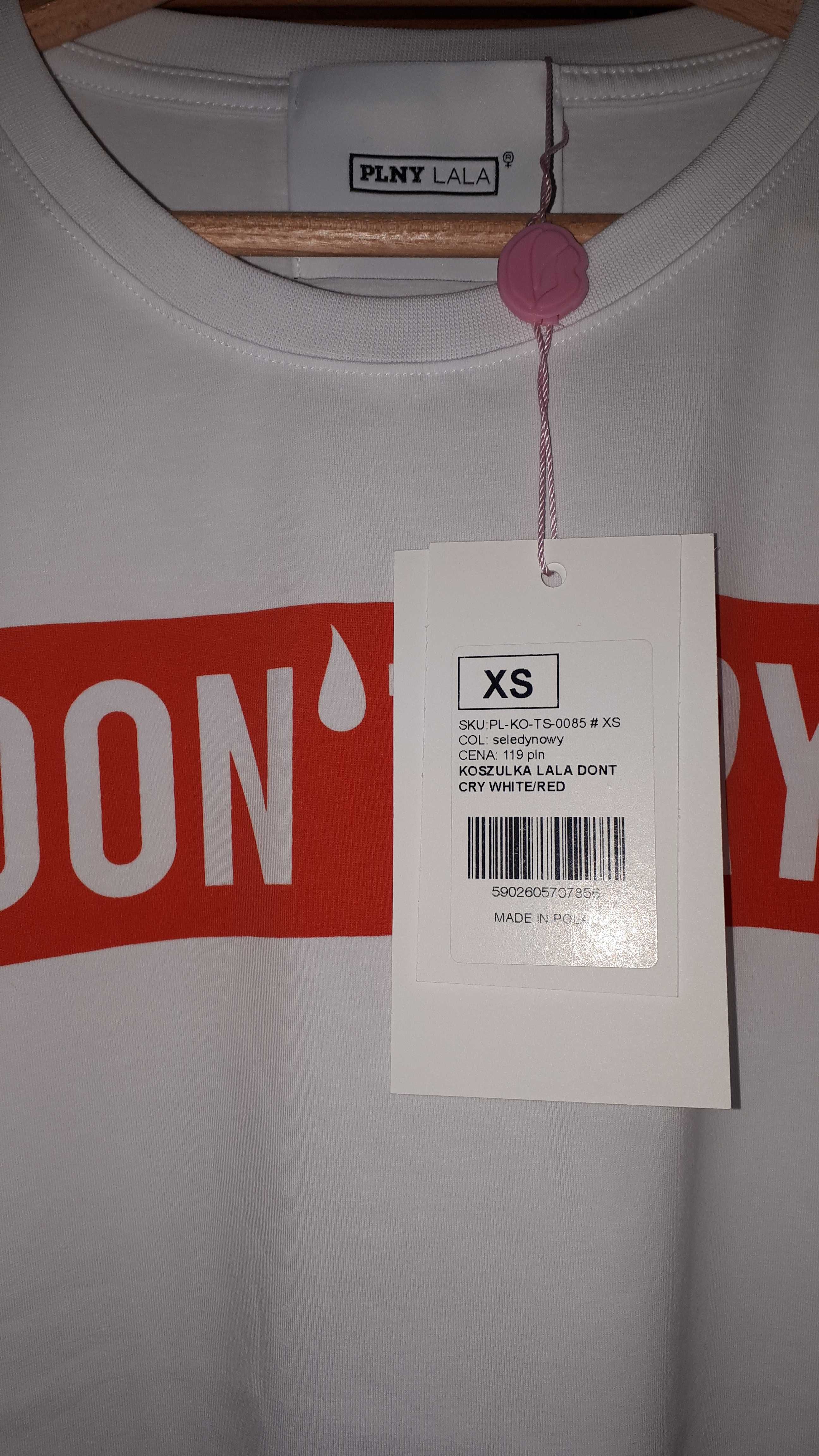 T-shirt Plny Lala Don't Cry Classic White/Red Tee