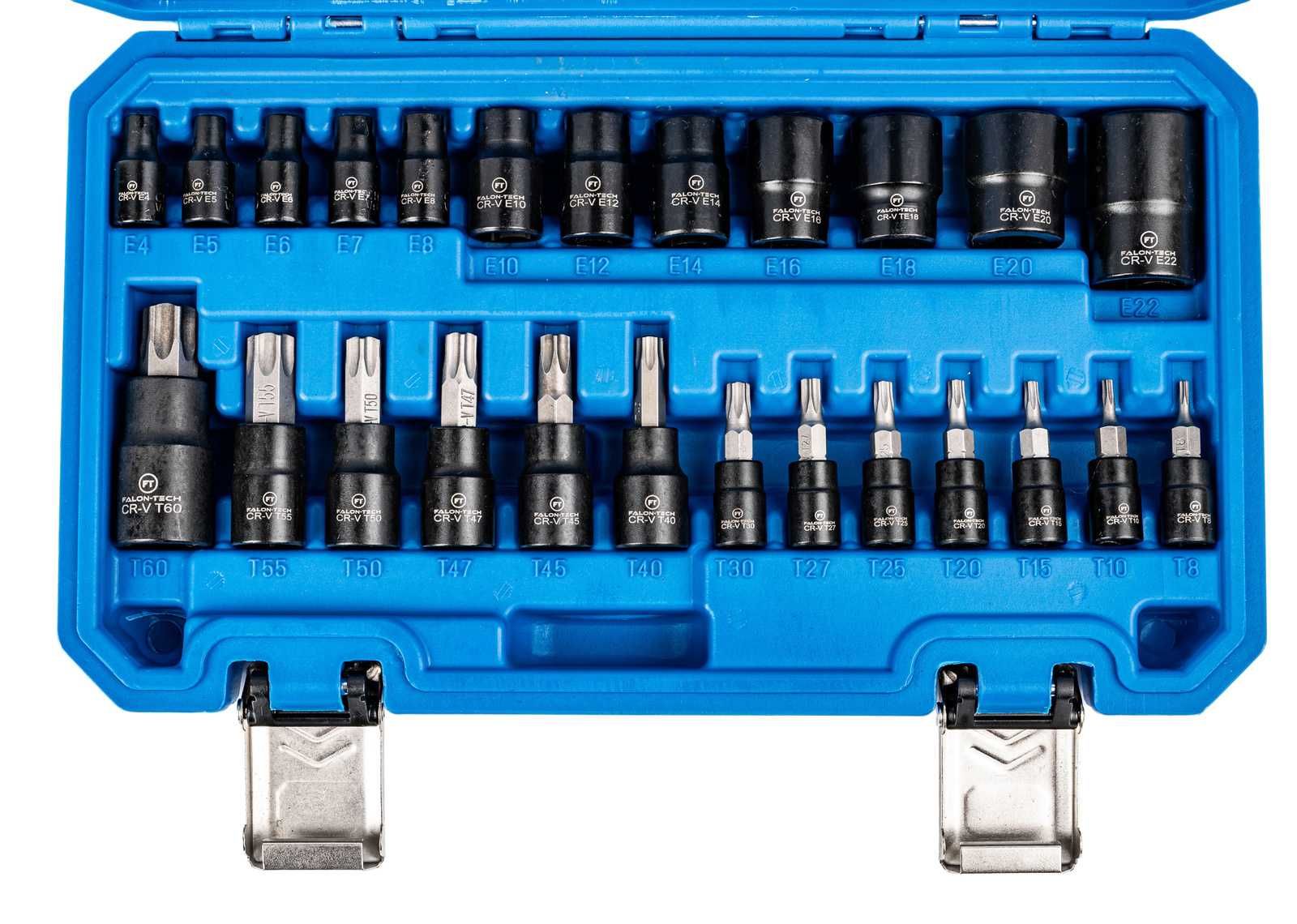 Набір головок TORX + набір біт  у головку 1/4″ 3/8″ 1/2″ 25 ел. Falon
