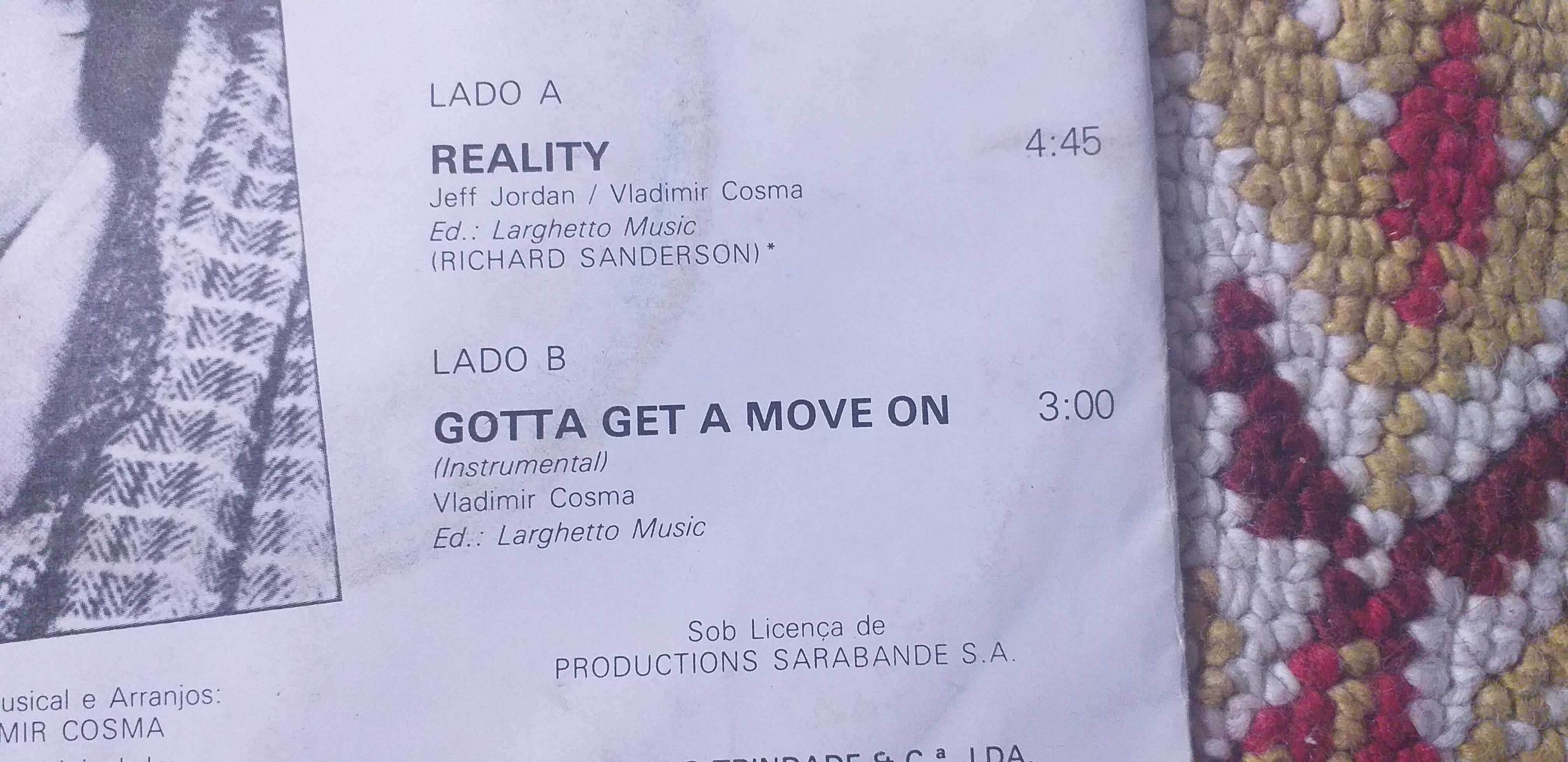 Richard Sanderson - Reality - single - portes incluidos