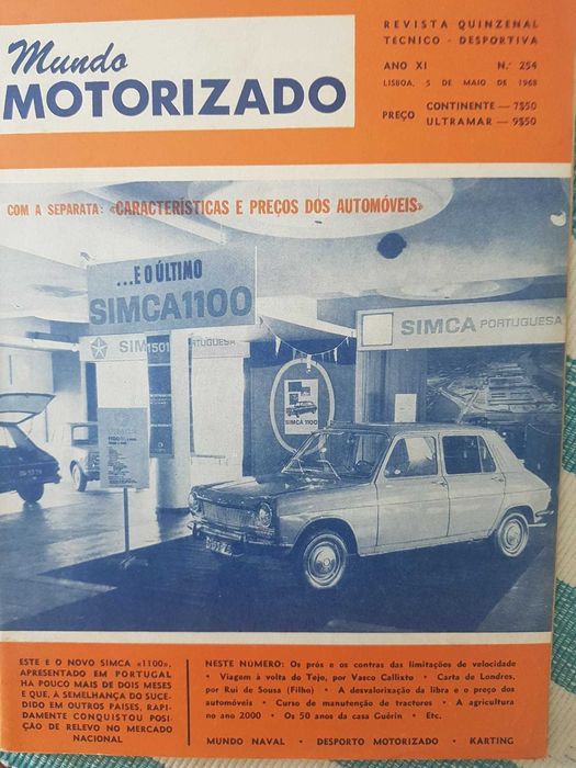 Revista Mundo Motorizado Nº254 (Ano:1968)