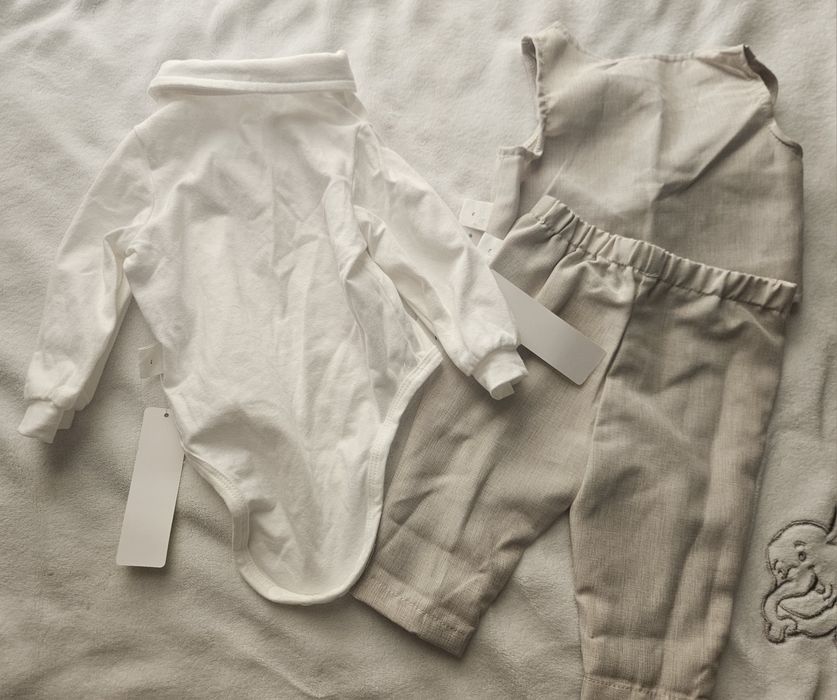 Garniturek niemowlęcy 1-3 miesiące chrzest