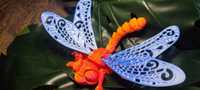 Ważka śliczny wydruk 3D Błękitno - pomarańczowa