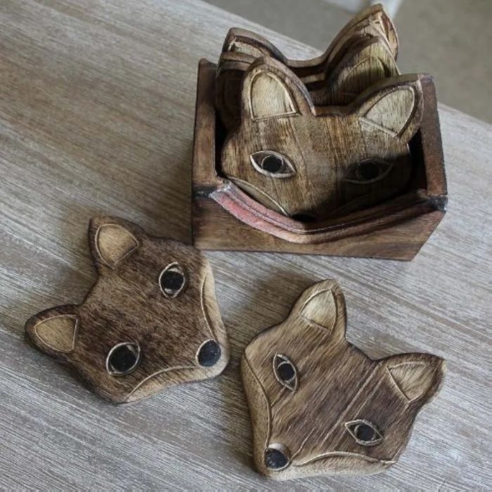 Підставки для стаканів, свічок із мангрового дерева Лисички