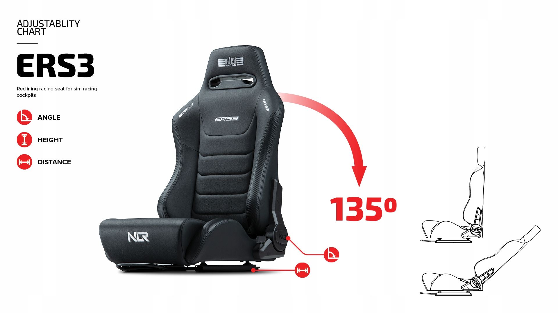 Fotel Next Level Racing ERS3 Elite Reclining Seat NLR-E050
