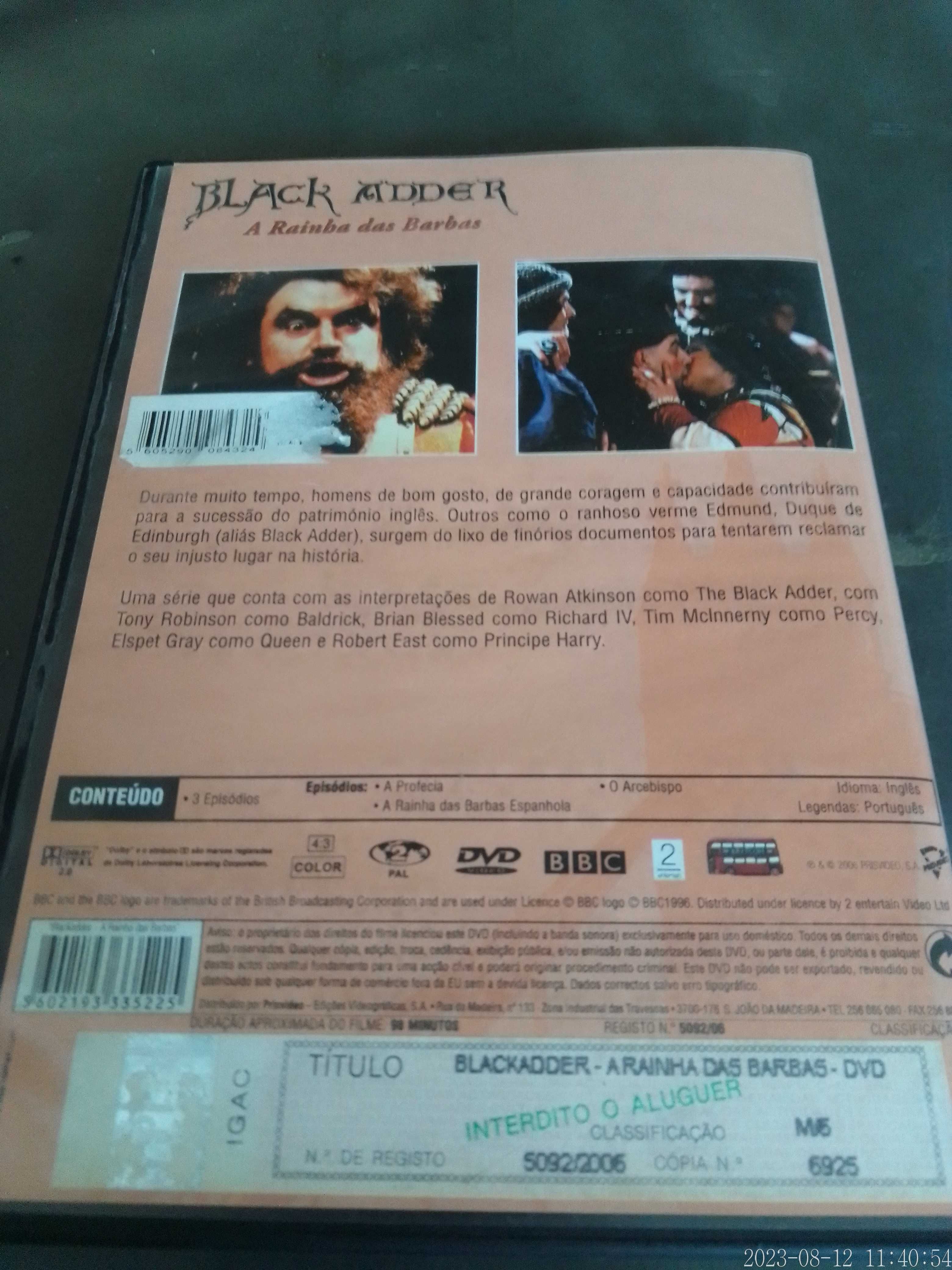 DVD Black Adder a Rainha das Barbas Rowan Atkinson Filme Série Legd PT