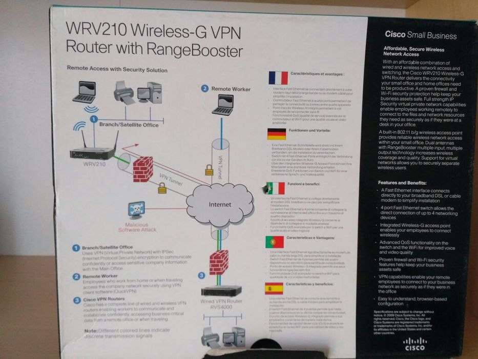 Router Cisco WRV210/200/ Switch D-Link DES-1008D/Router CISCO Linksys