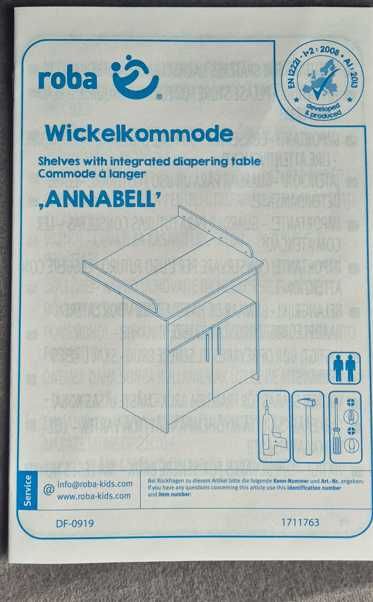 Roba Annabell przewijak komoda z drzwiami biała