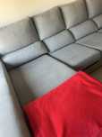 Sofa 3 lugares com chaisse long cinza