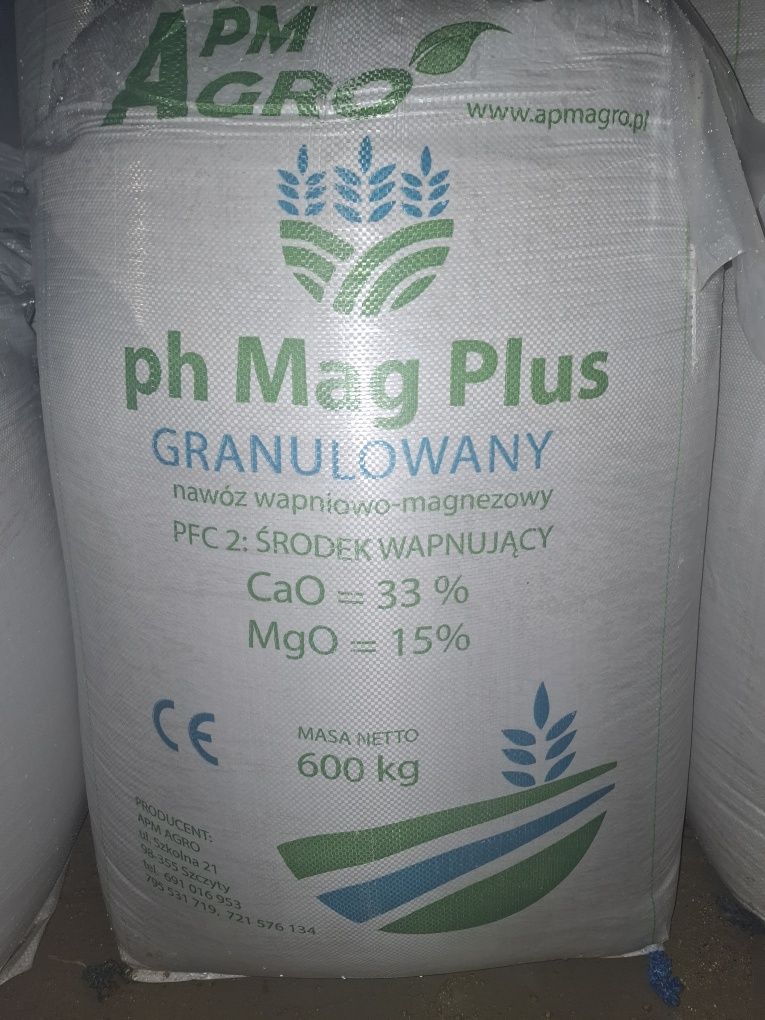 Wapno granulowane kredowe lub magnezowe