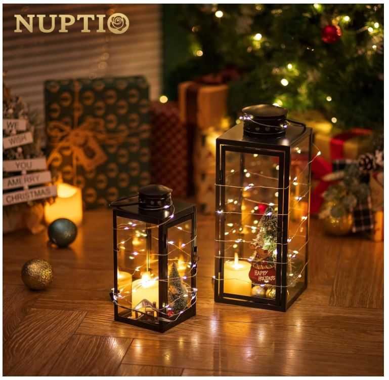Duży lampion/latarnia 35cm kolor czarny NUPTIO