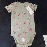 bawełniane body w poziomki wydłużane Lindex 74 80 86