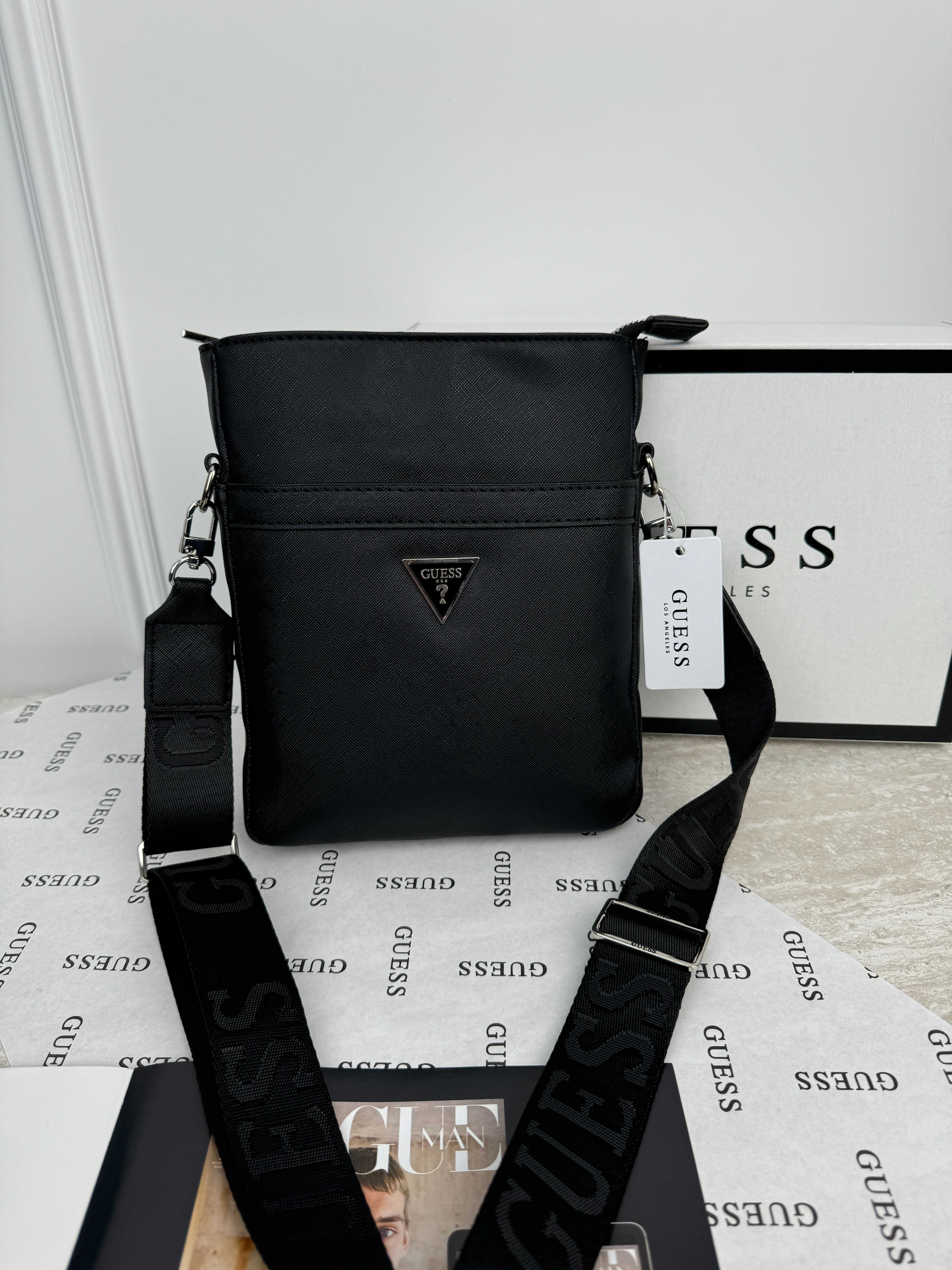 Мужская сумка мессенджер Guess через плечо LUX Гесс барсетка