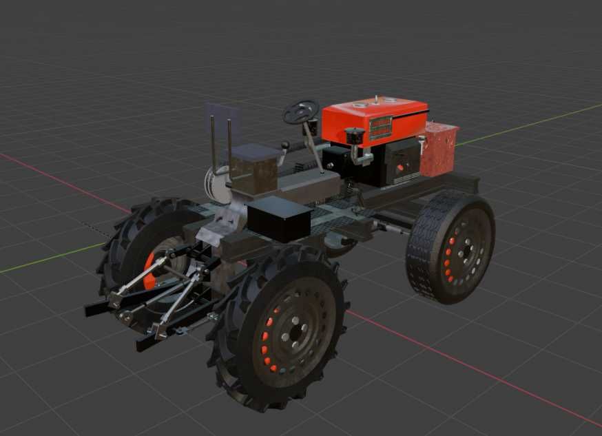3D Модель трактора переробки