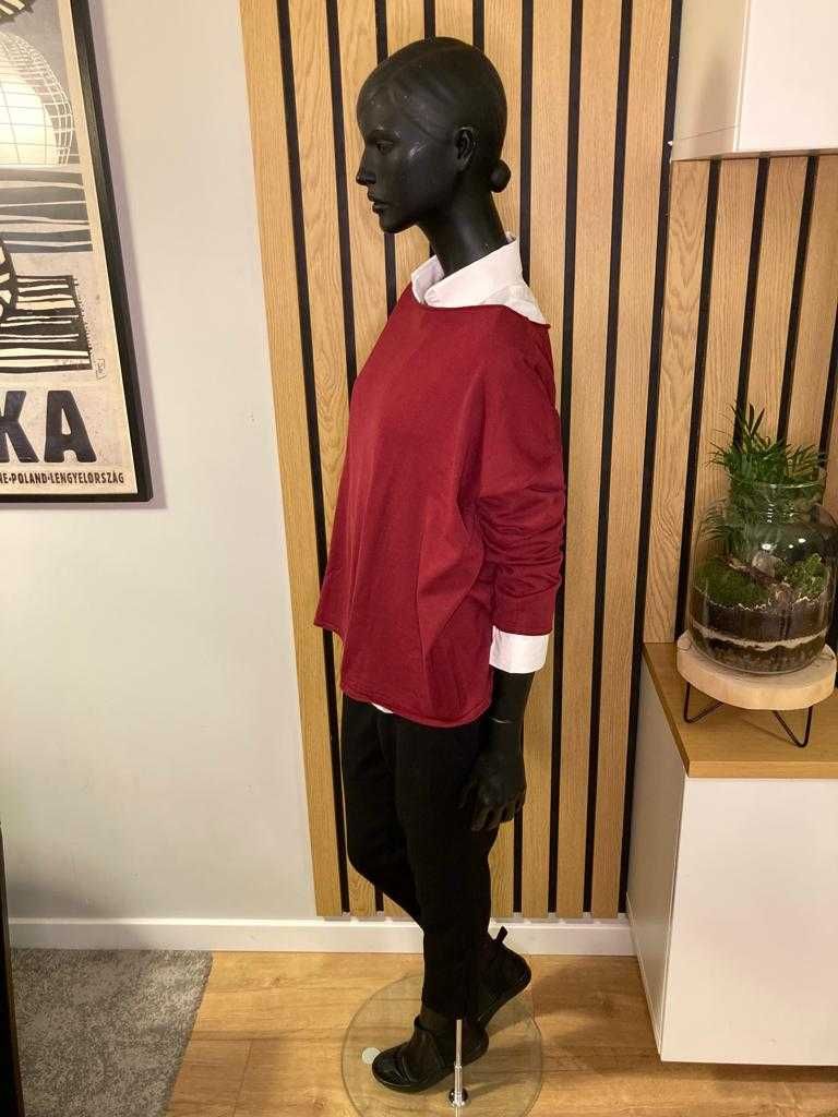 STEFANEL bawełniany sweter oversize r. L