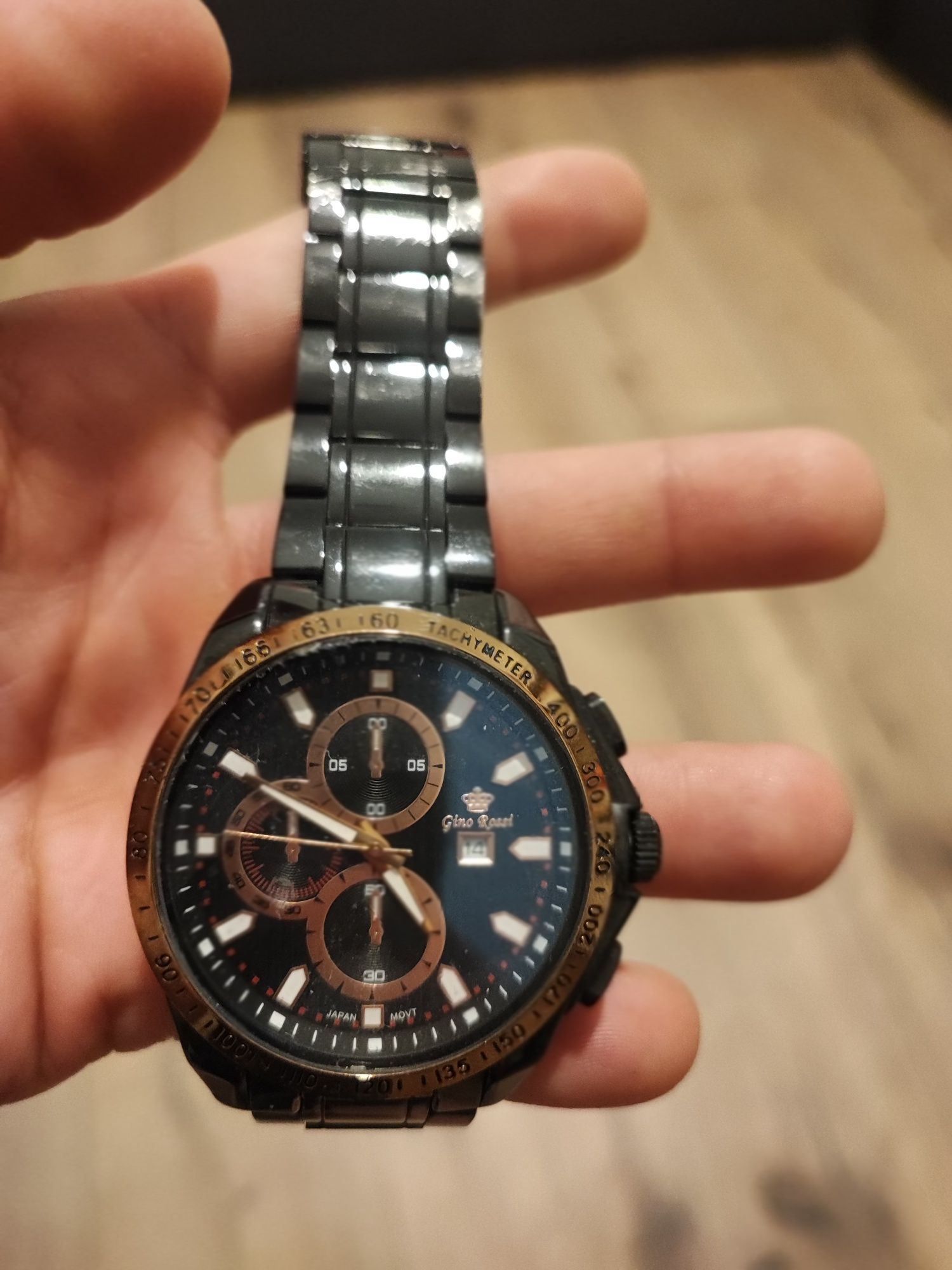 Zegarek męski Gino Rossi czarna bransoleta