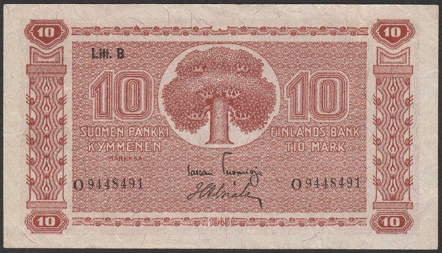 Finlandia 10 markkaa marek 1945