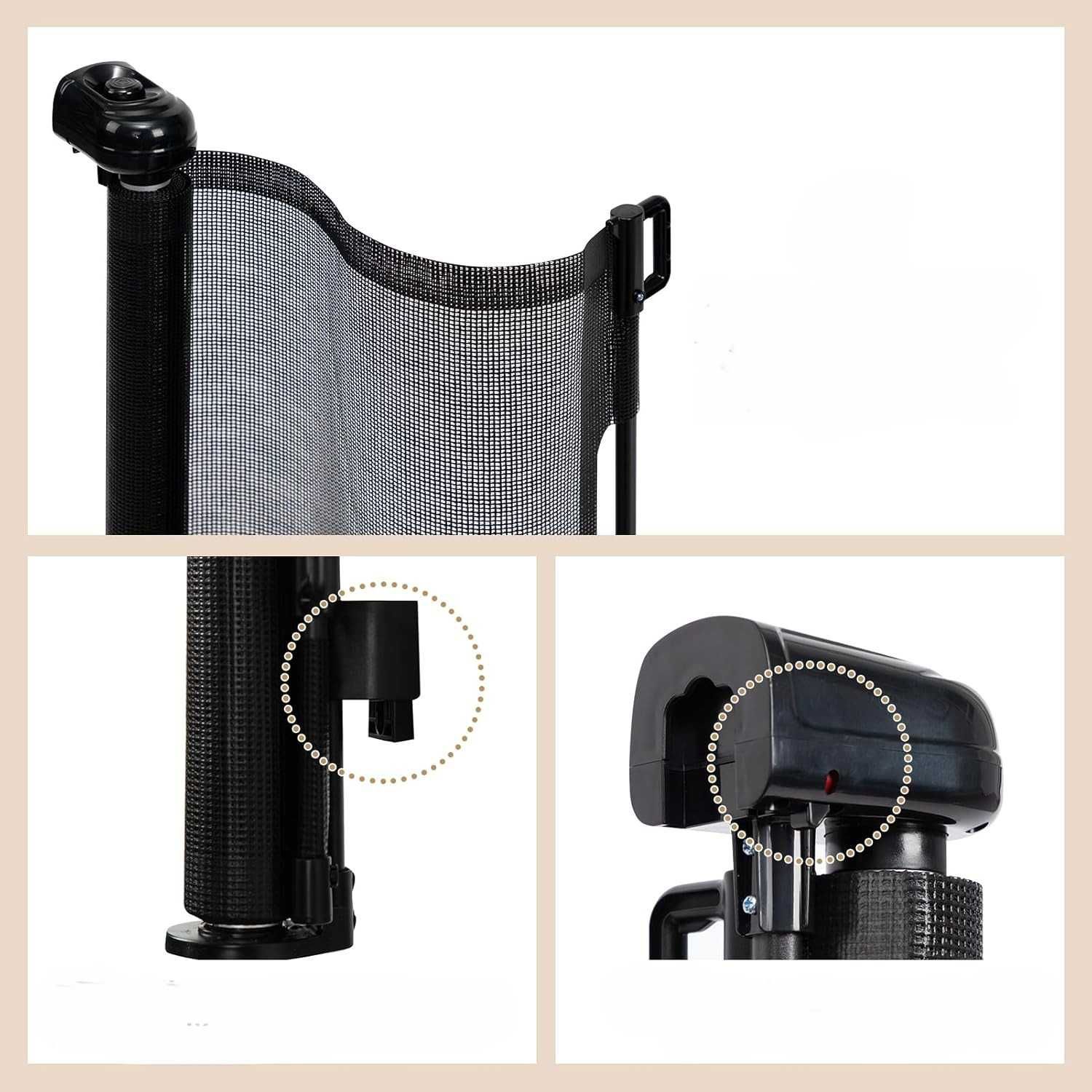 Bramka zabezpieczająca HollyHOME AutoLock 180 cm czarna