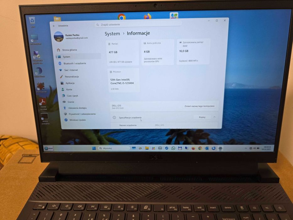 Dell G15 5520 i5-12500H 16GB 512 Win11