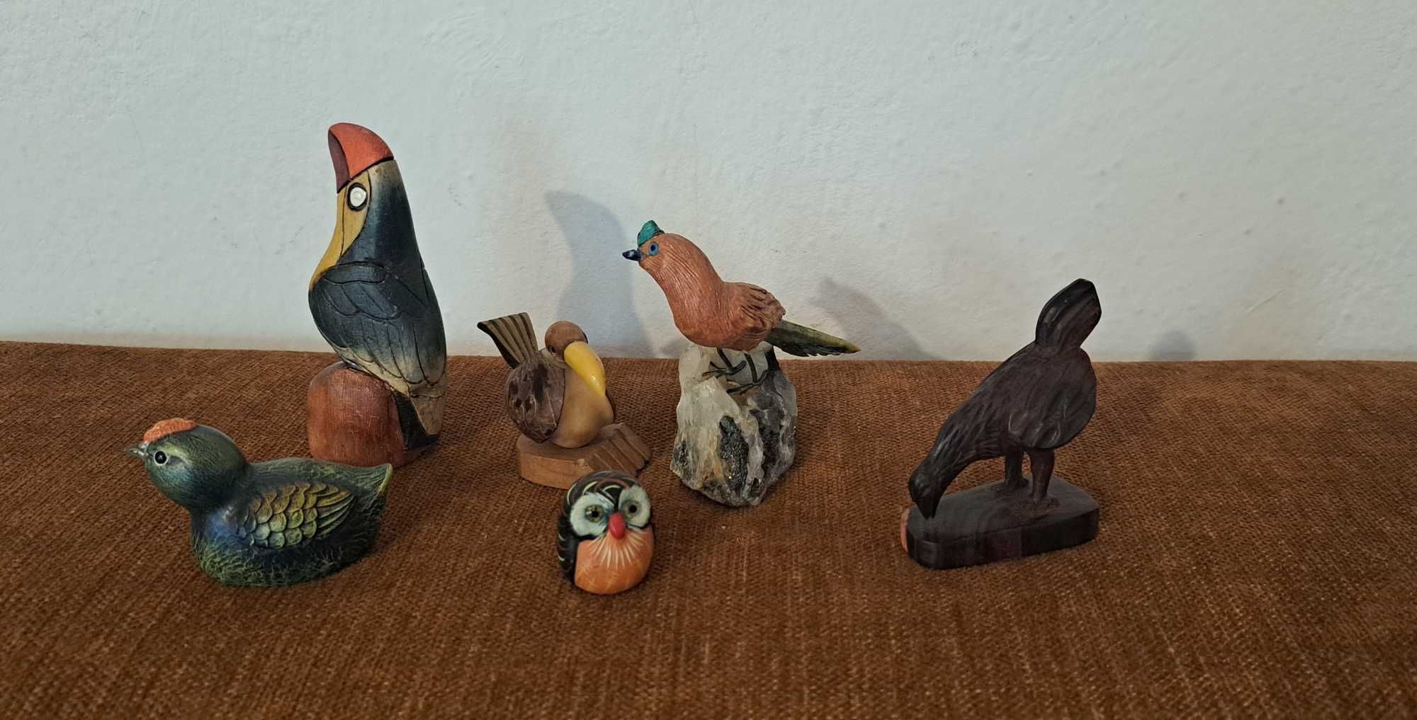 figurki ptaszków - miniaturki - drewniane i ceramiczne różne rodzaje