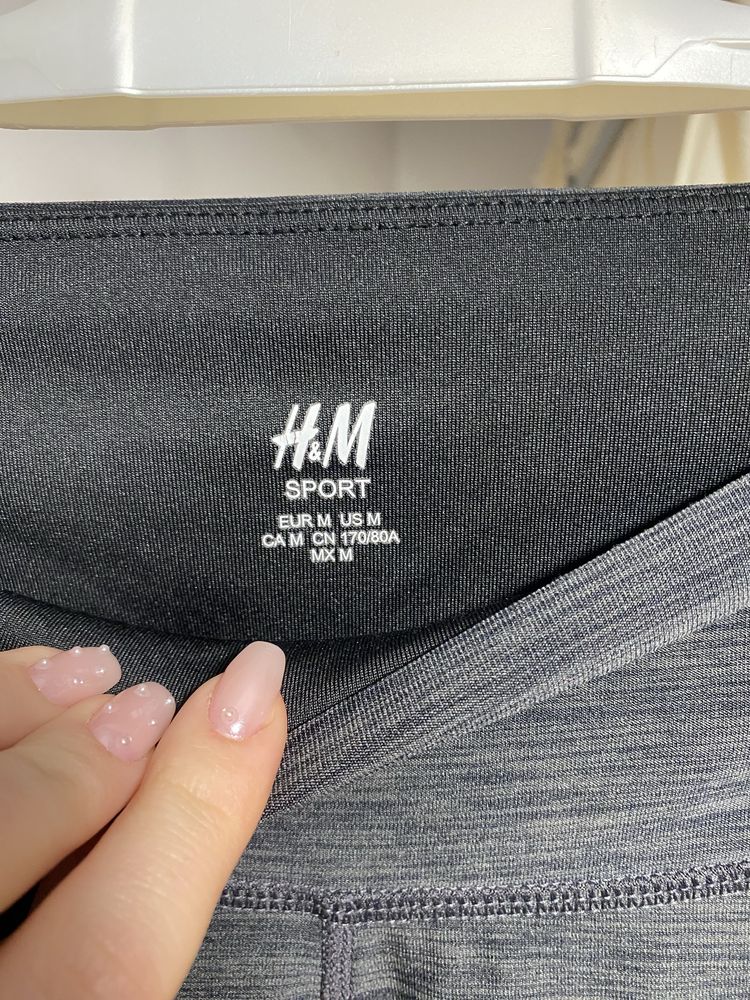 Szare leginsy sportowe do połowy łydki H&M Sport M