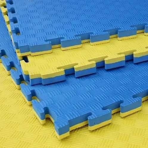 Мат татамі ластівчин хвіст WCG EVA 1000х1000х30мм Мат-пазл Жовто-Синій