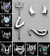 Наклейка Чертёнок, Дьявол 3D на авто, значок, эмблему