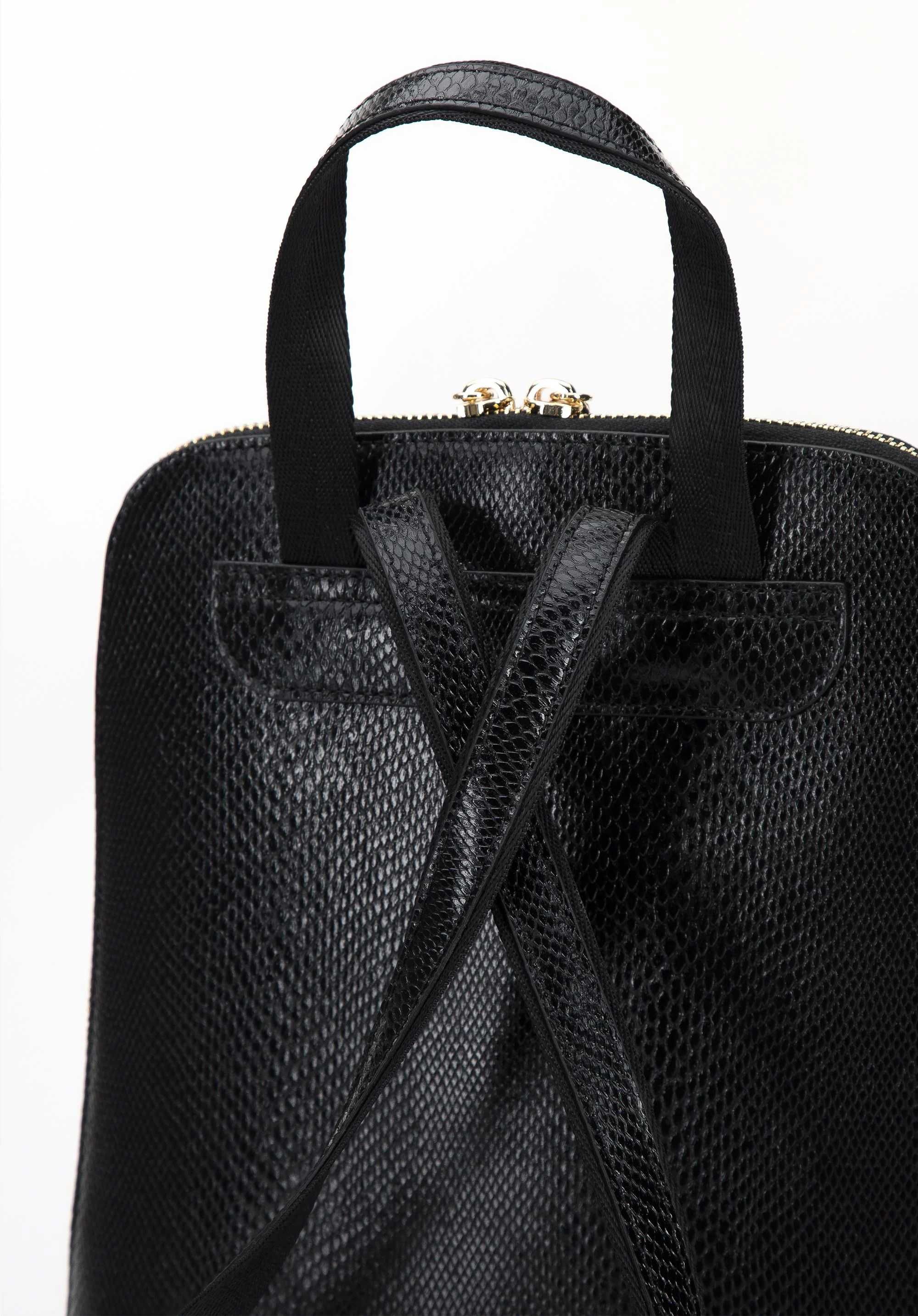 WITTCHEN czarny elegancki mały plecak torebka skóra naturalna