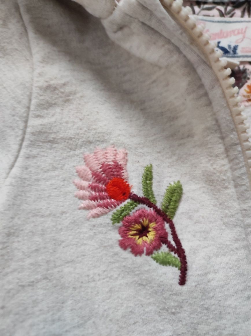 Kombinezon haftowany wiosenny na wiosnę bawełniany 68 dla dziewczynki