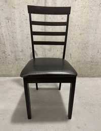 Krzesło drewniane siedzisko skóra 3szt