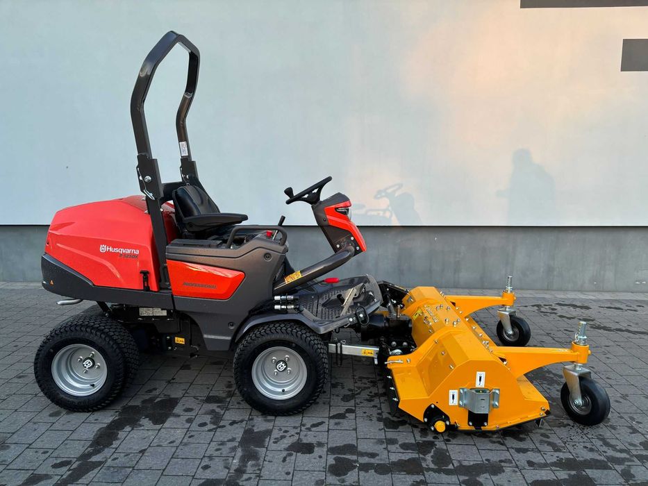 Rider Husqvarna P 525DX z kosiarką bijak. Muthing FM160 + OREC RMK180
