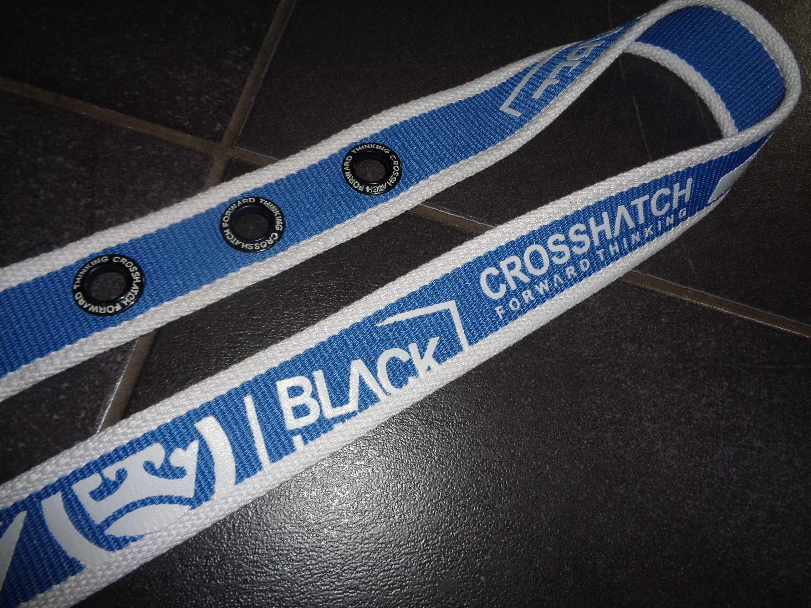 CROSSHATCH Black Label NOWY oryginalny niebieski parciany pasek 108 cm
