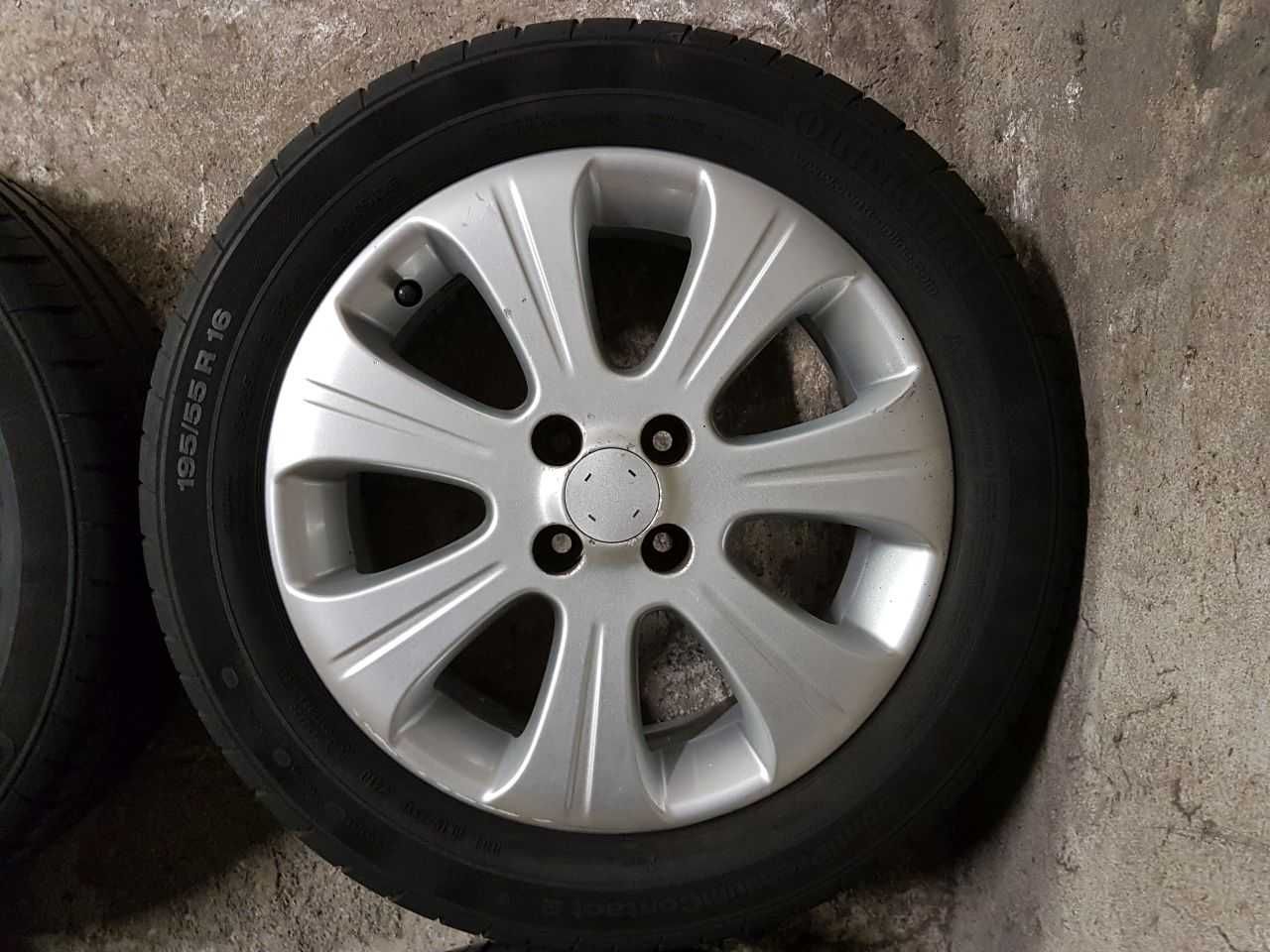 Felgi alu Opel R16 4x100 opony letnie 195/55R16 Continental