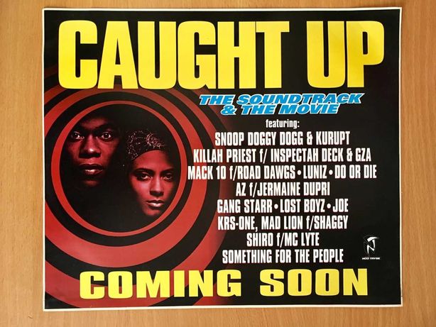 Autocolante grande da banda sonora do filme "Caught Up" rap hip hop