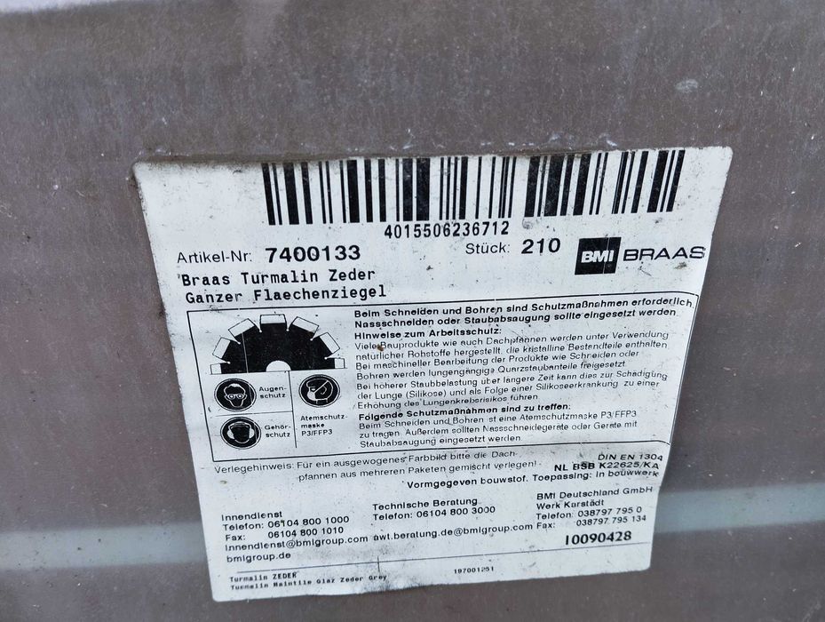 Dachówka Brass Turmalin Szara Glazura