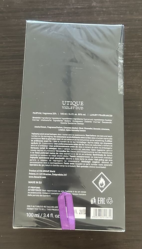 Utique Violet Oud 100 ml - nowy