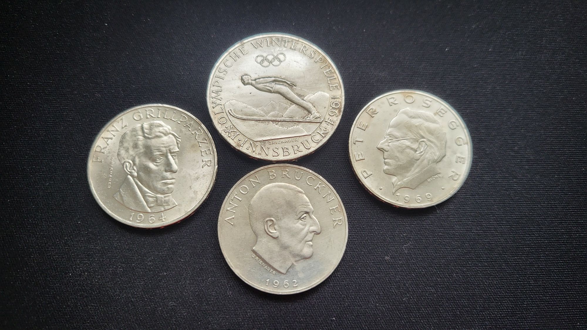 4 srebrny monety Austria.