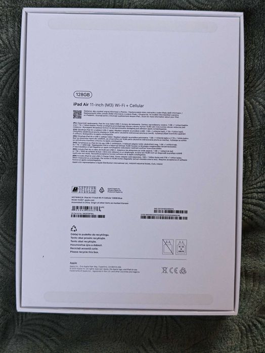 Tablet Apple iPad Air 11 (M3) 5G 128GB niebieski JAK NOWY GWARANCJA!
