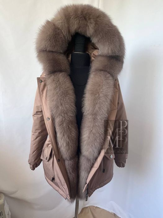 Женская зимняя парка куртка с финским песцом под соболь, 42-60 рр