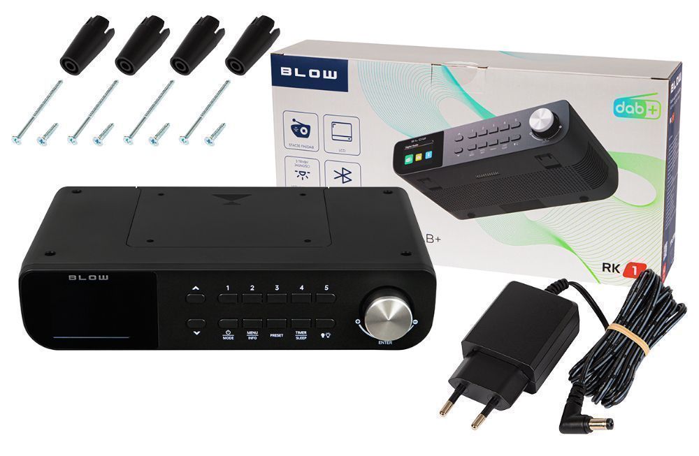 Radio kuchenne FM/DAB+ Bluetooth podszafkowe lampka LED BLOW RK1 black