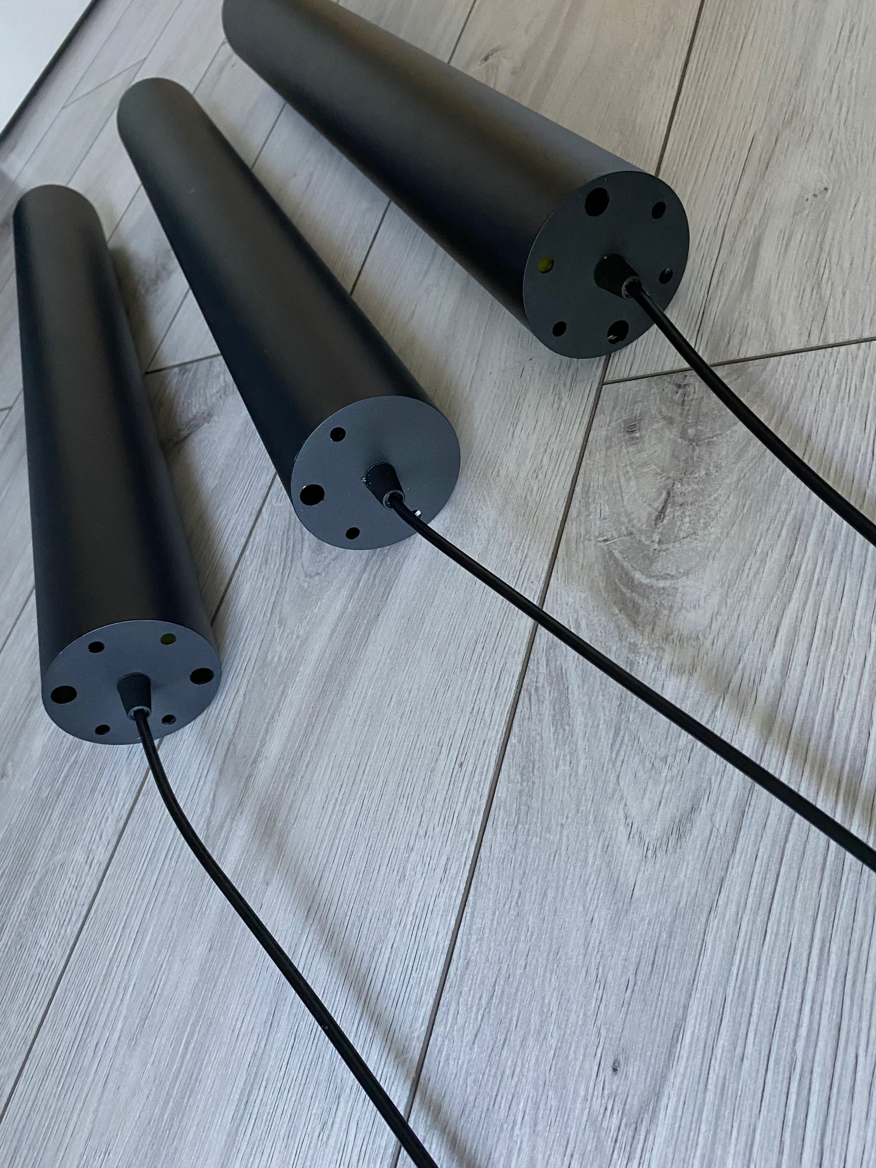 Lampy wiszące tuby metalowe w komplecie z żarówkami