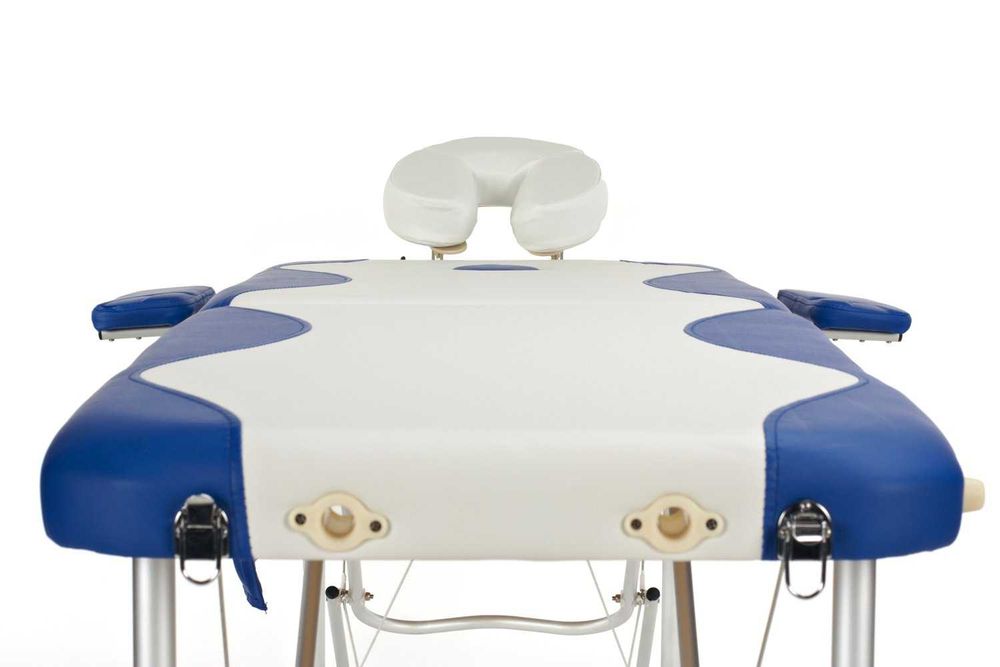 Stół, łóżko do masażu 2-segmentowe aluminiowe dwukolorowe