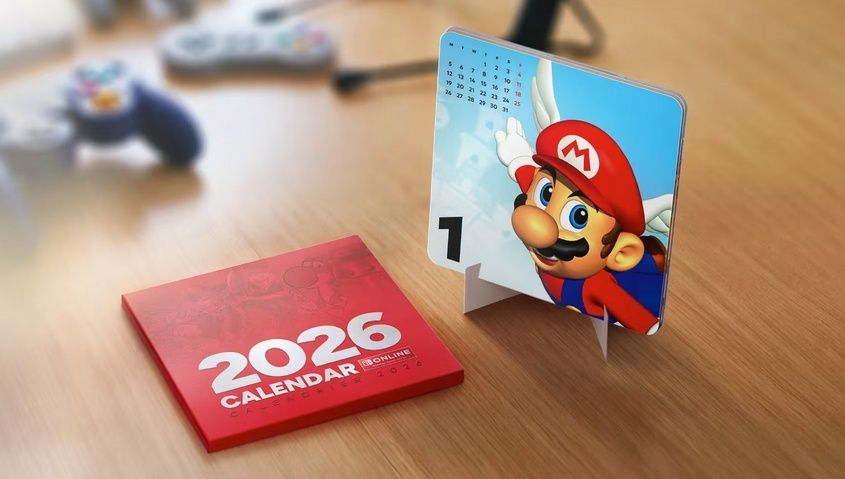 NOWY nieotwarty Kalendarz Nintendo Online 2026 kartkowy na biurko