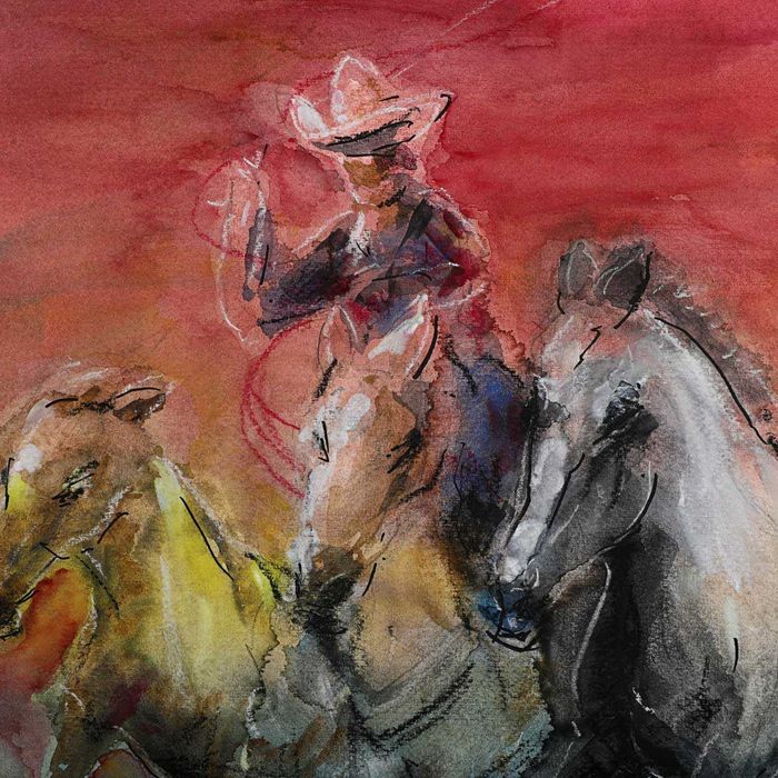 Pintura  "No Tempo em que Gostávamos de Cow-Boys"