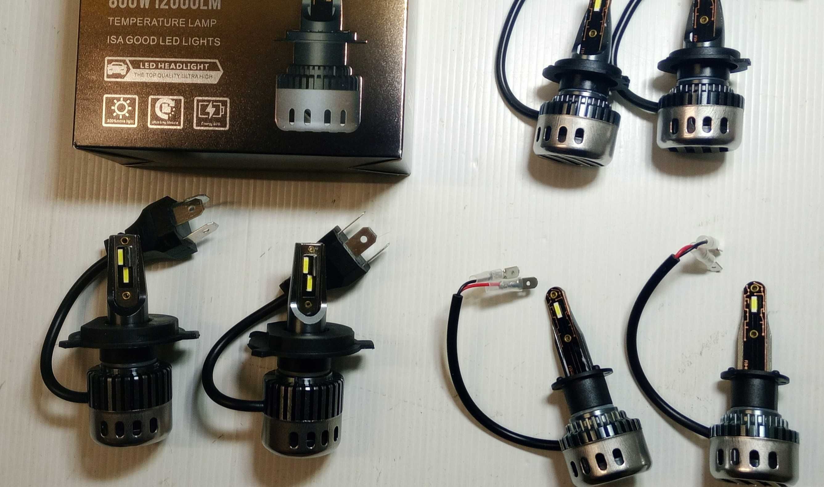 Kit 2x Mini LED lâmpadas automóvel H1, H4 ou H7