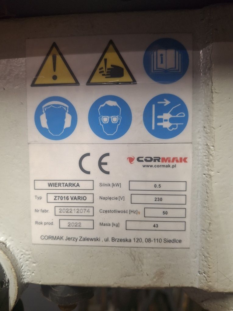 Wiertarka stołową cormak jak nowa