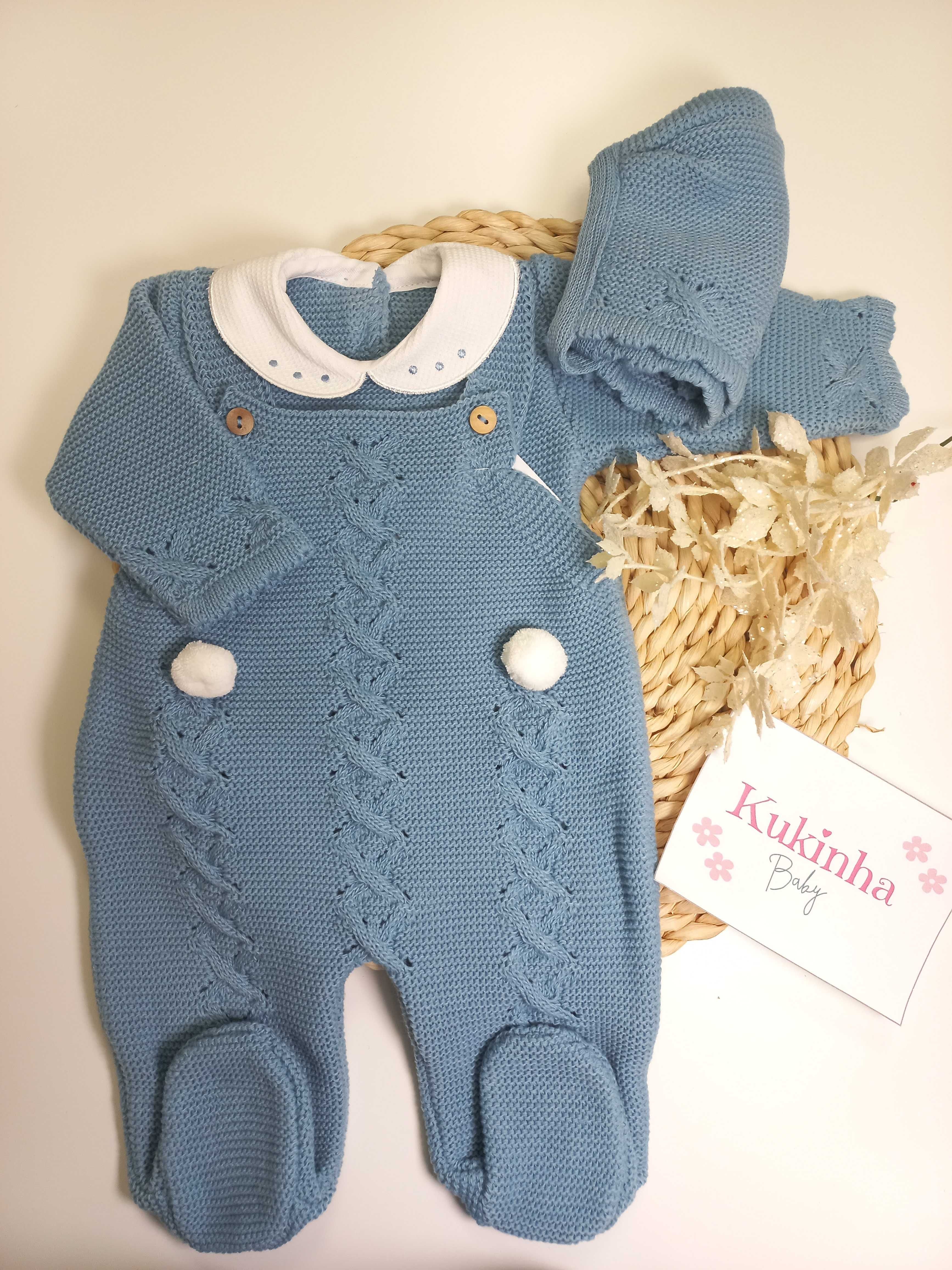 Conjunto jardineira bebé 1-3 meses