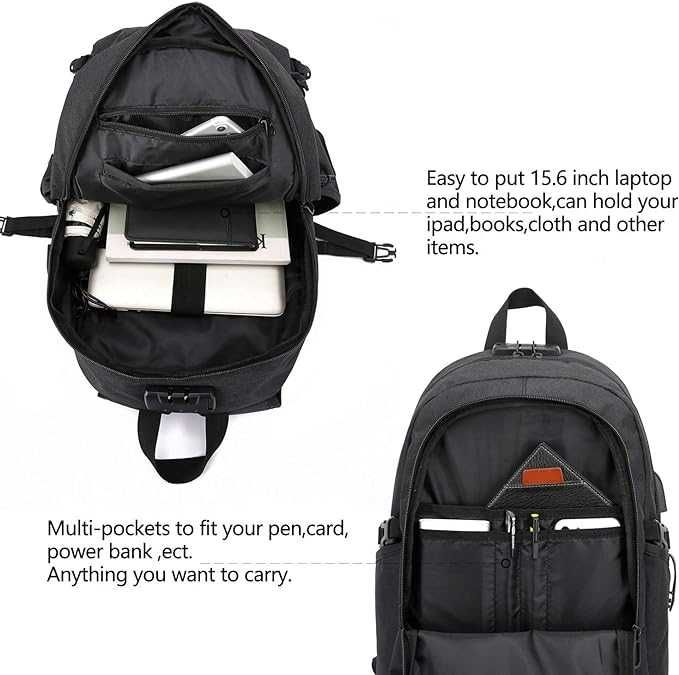 Plecak  na laptopa 15,6" z zabezpieczeniem przed kradzieżą portem USB