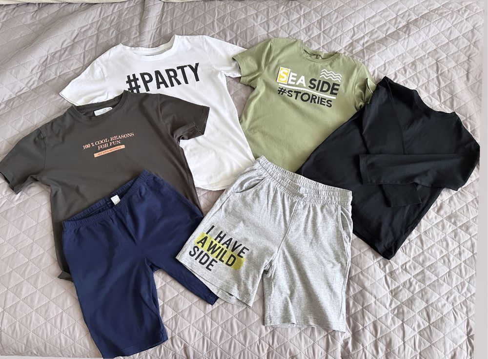 Пакет  фiрмових речей : футболка , шорти  Zara ,Benetton Reserved